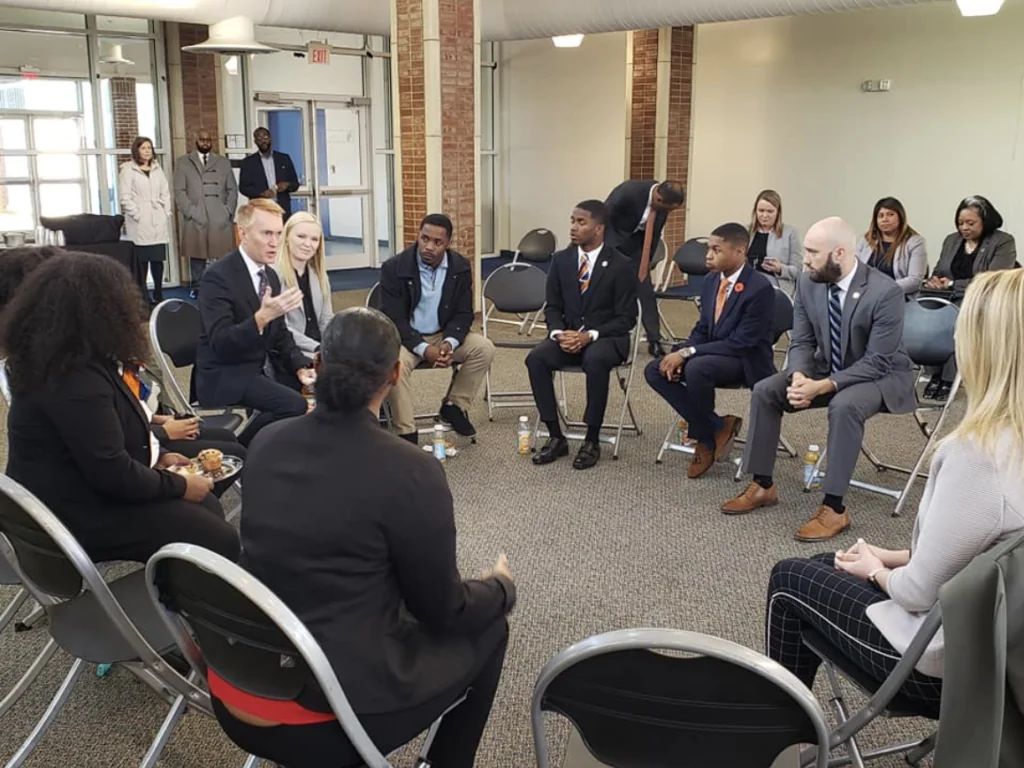 Senator James Lankford meets with Langston University students